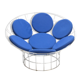 Blue Peacock lounge chair by Verner Panton