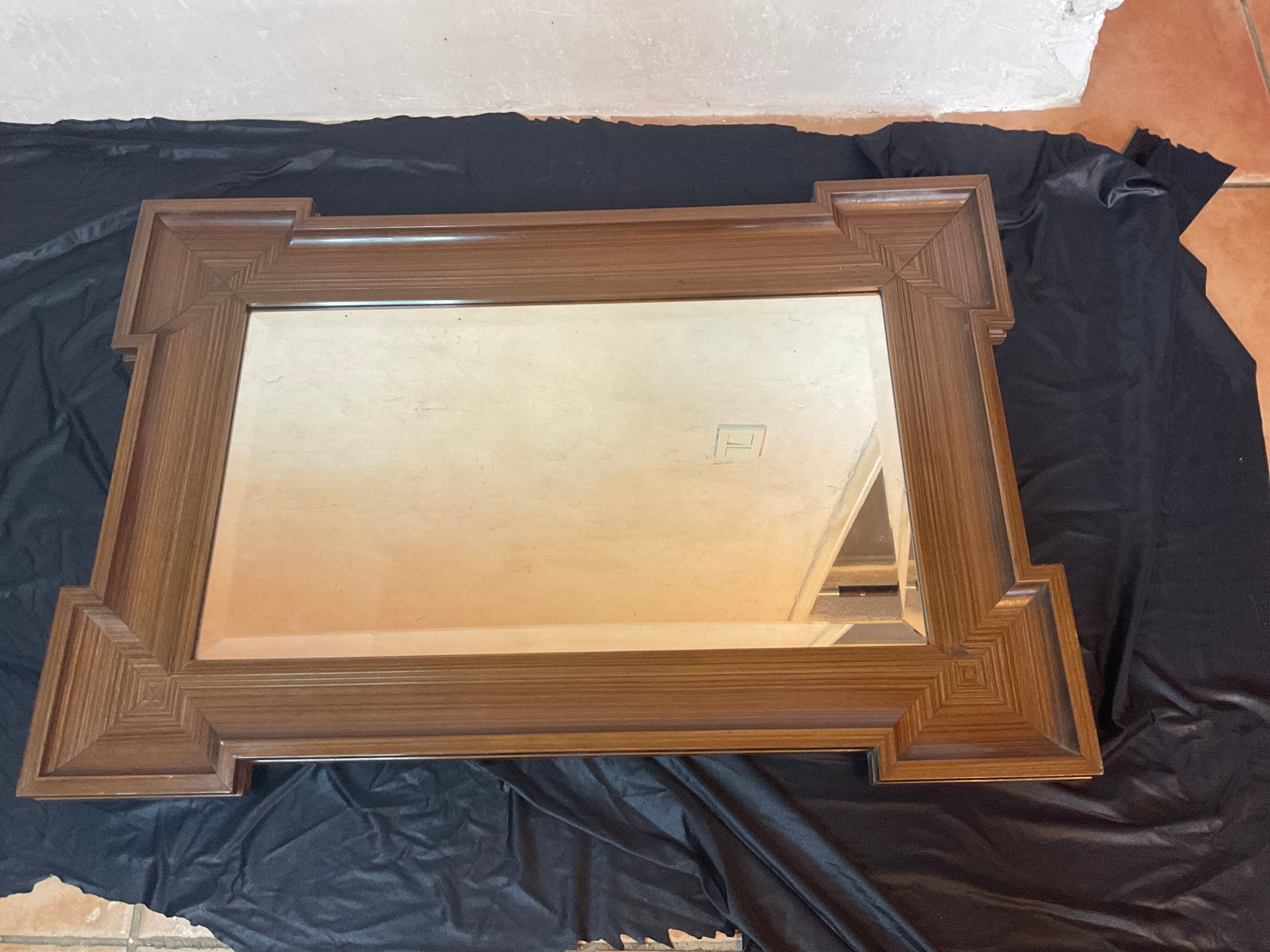 Mirror design art deco in wood geometric shape 58x84cm