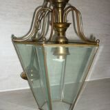 Brass lantern with 6 beveled glasses