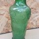 Old green molded glass vase vintage grape cluster decor