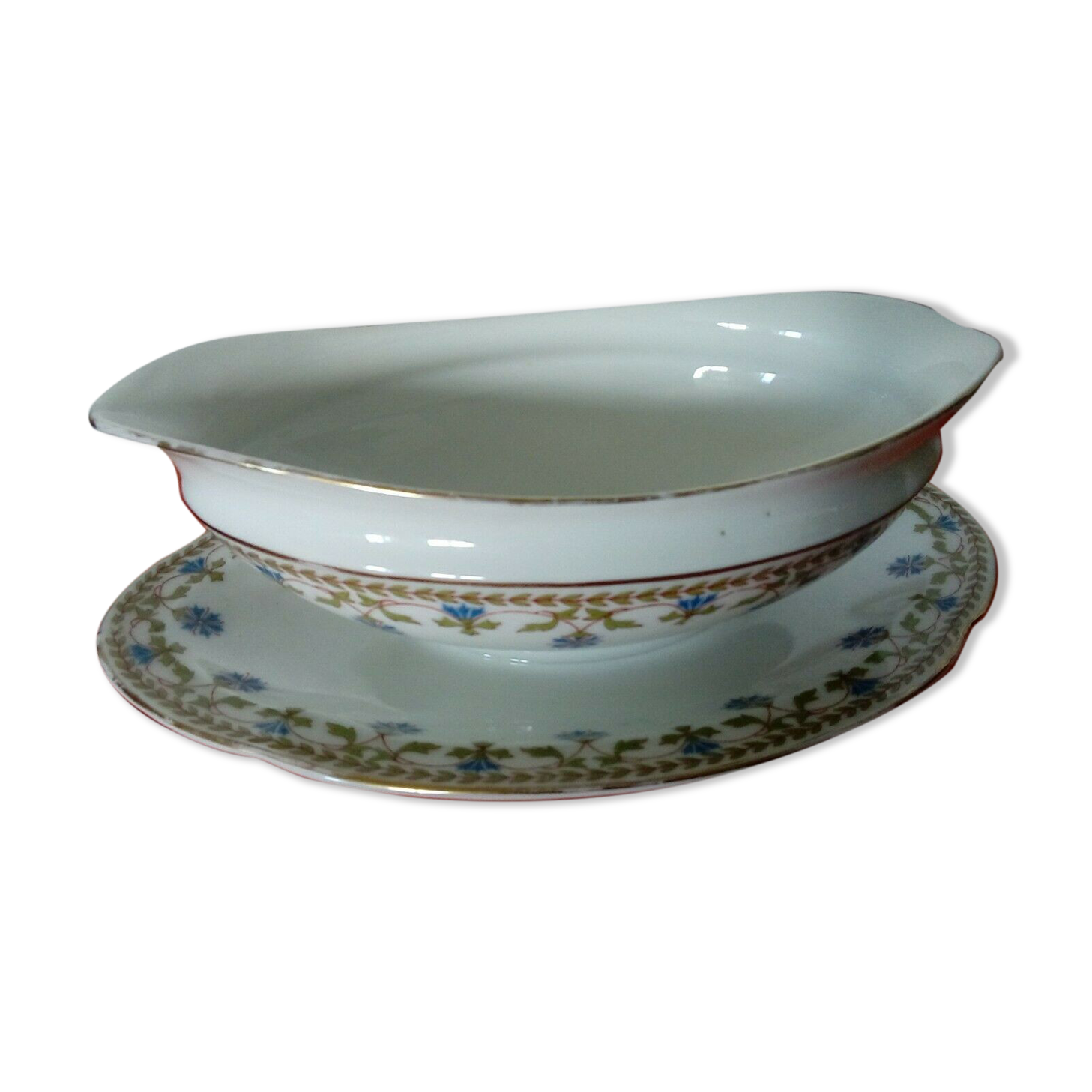 Limoges porcelain sausage lantern decor with blueberry barbel