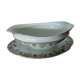Limoges porcelain sauce boat with lanternier decoration and blue cornflower.