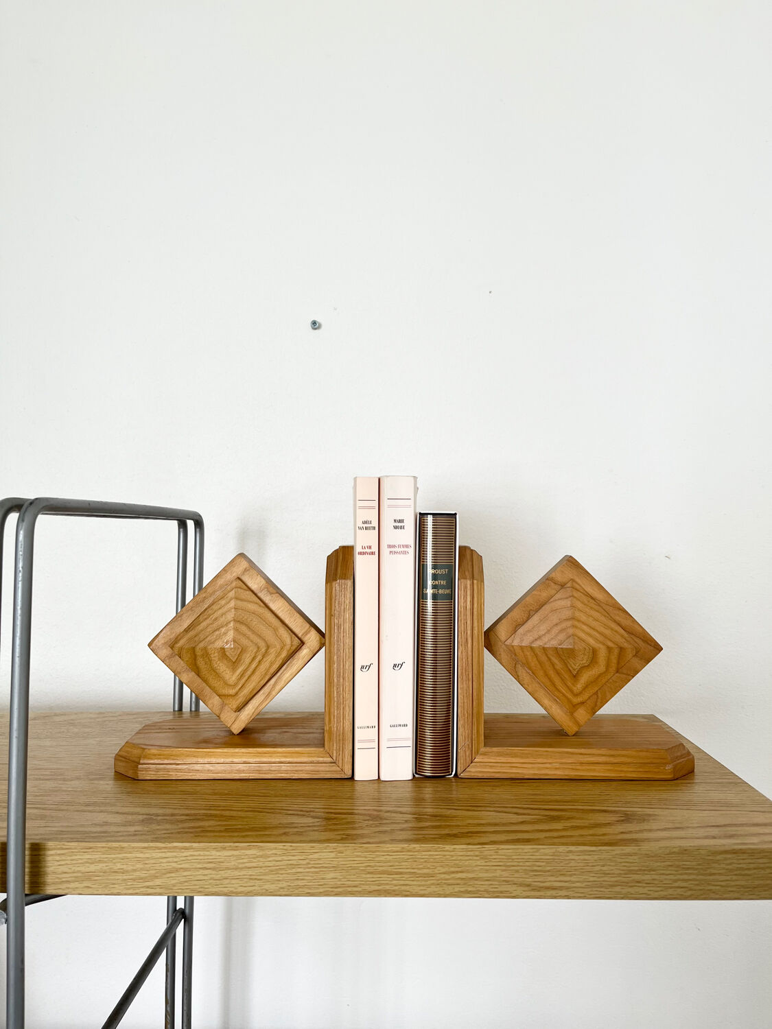 Pair of wooden bookends