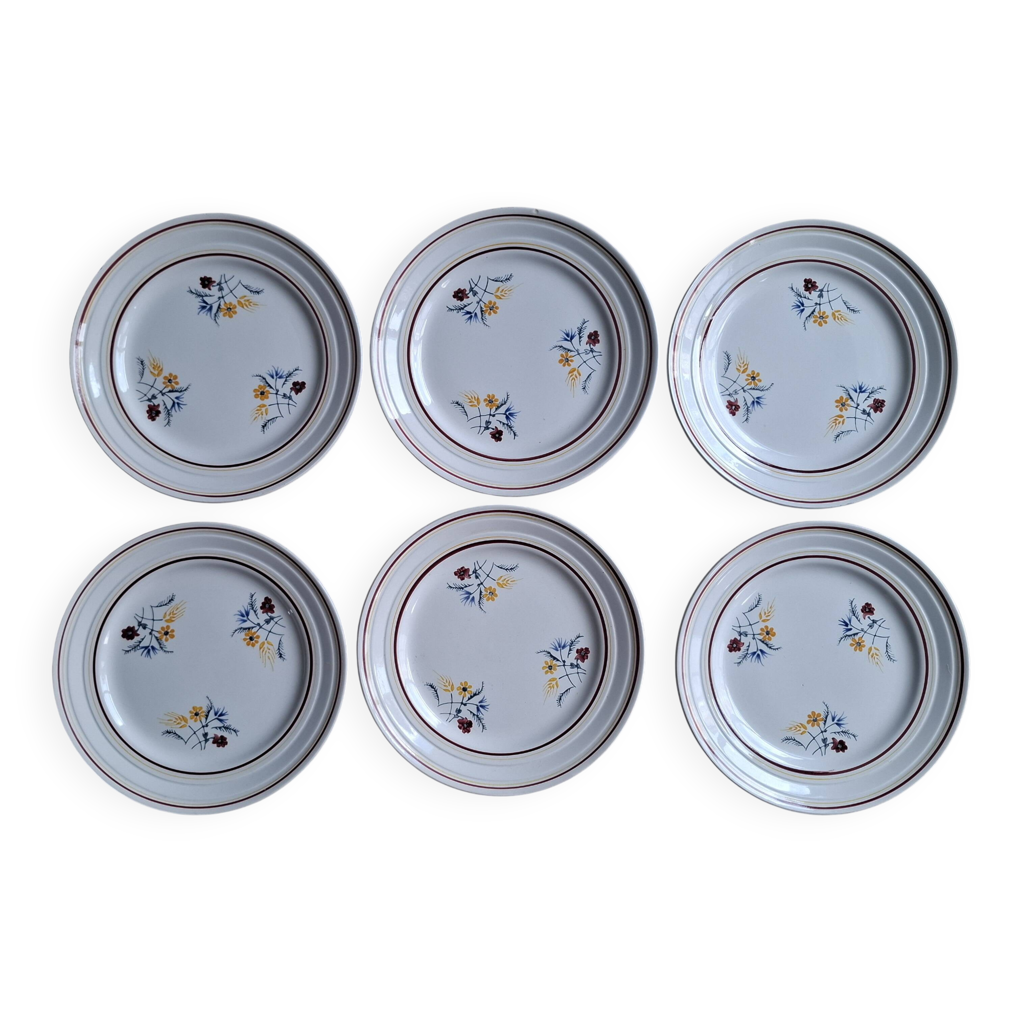 Set of 6 St Amand Christiane Céramon plates