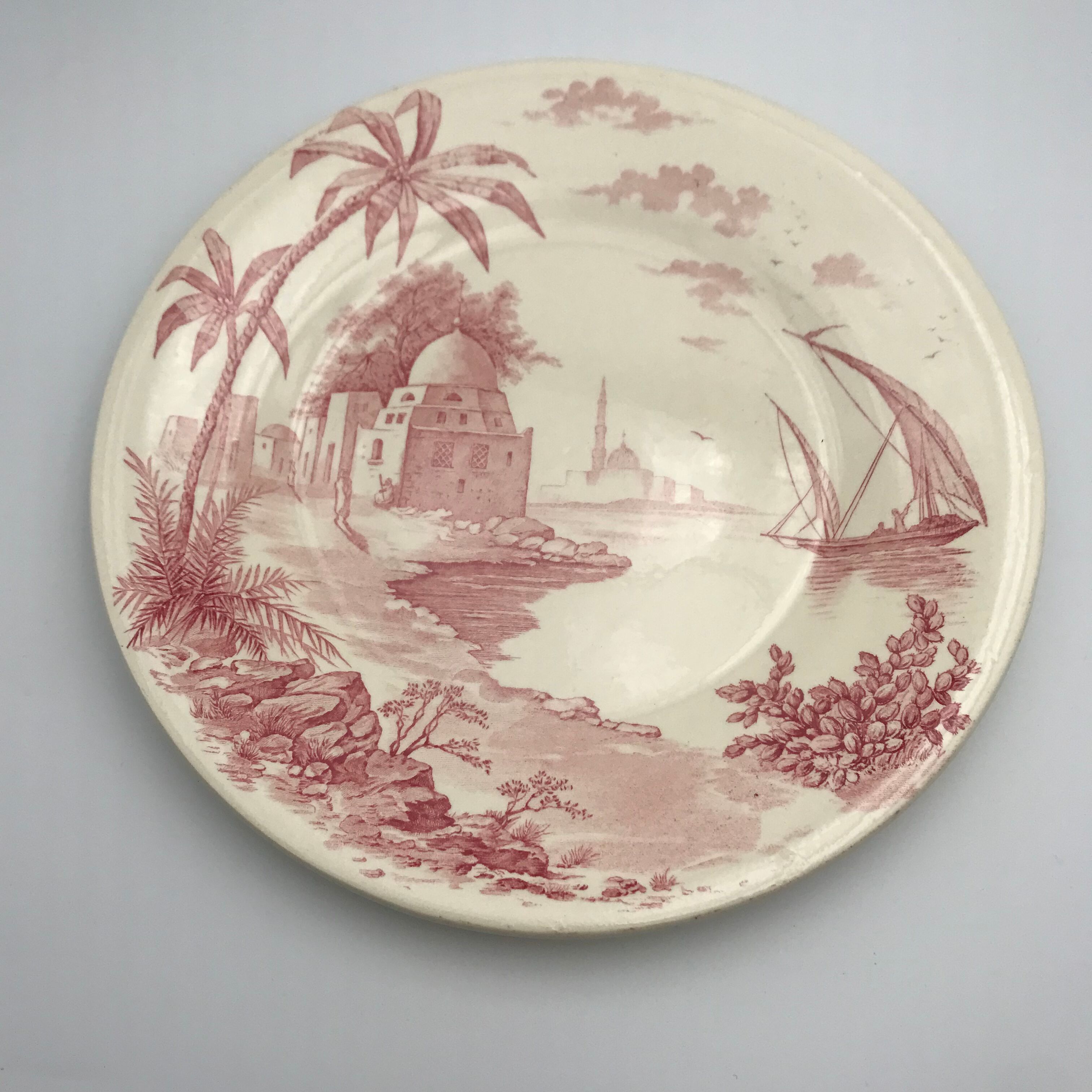 6 dessert plates seen from orient gien 1870