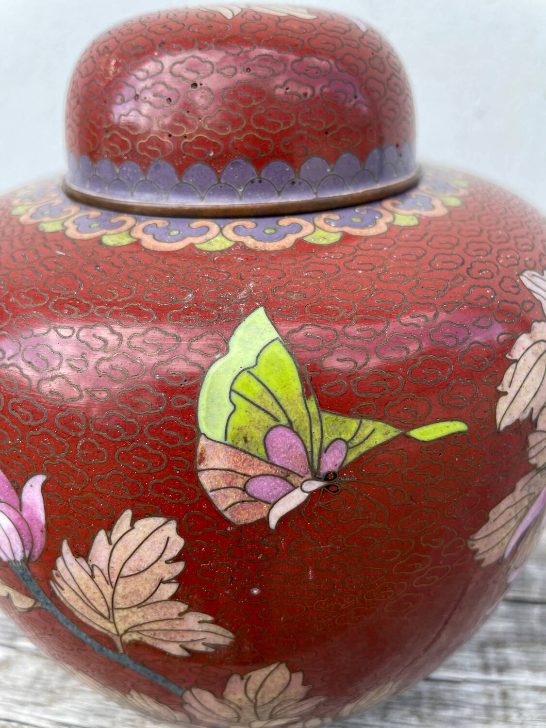 Chinese cloisonne ginger jar