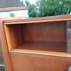 1950s wood and glass display cabinet