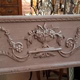 Louis XVI style trumeau mirror in patinated wood