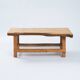 Oak coffee table with lower rope shelf, 1970s