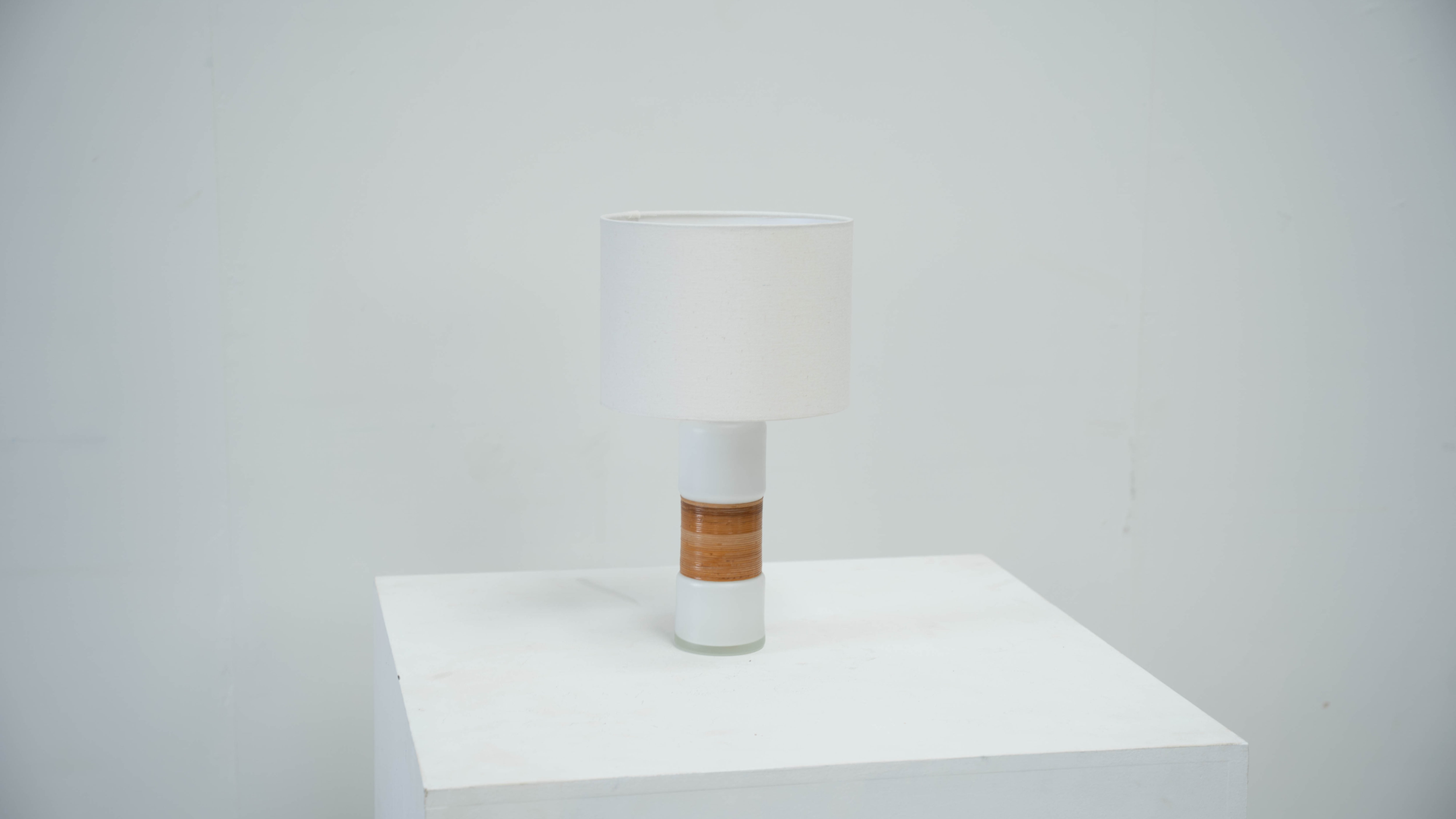 Scandinavian glass table lamp by Bent Nordsted for Tesco
