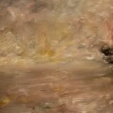 Italian seascape painting in impressionist-style from 20th century