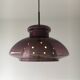 Doria Leuchten Germany Mid Century hanging lamp purple glass space age, 197