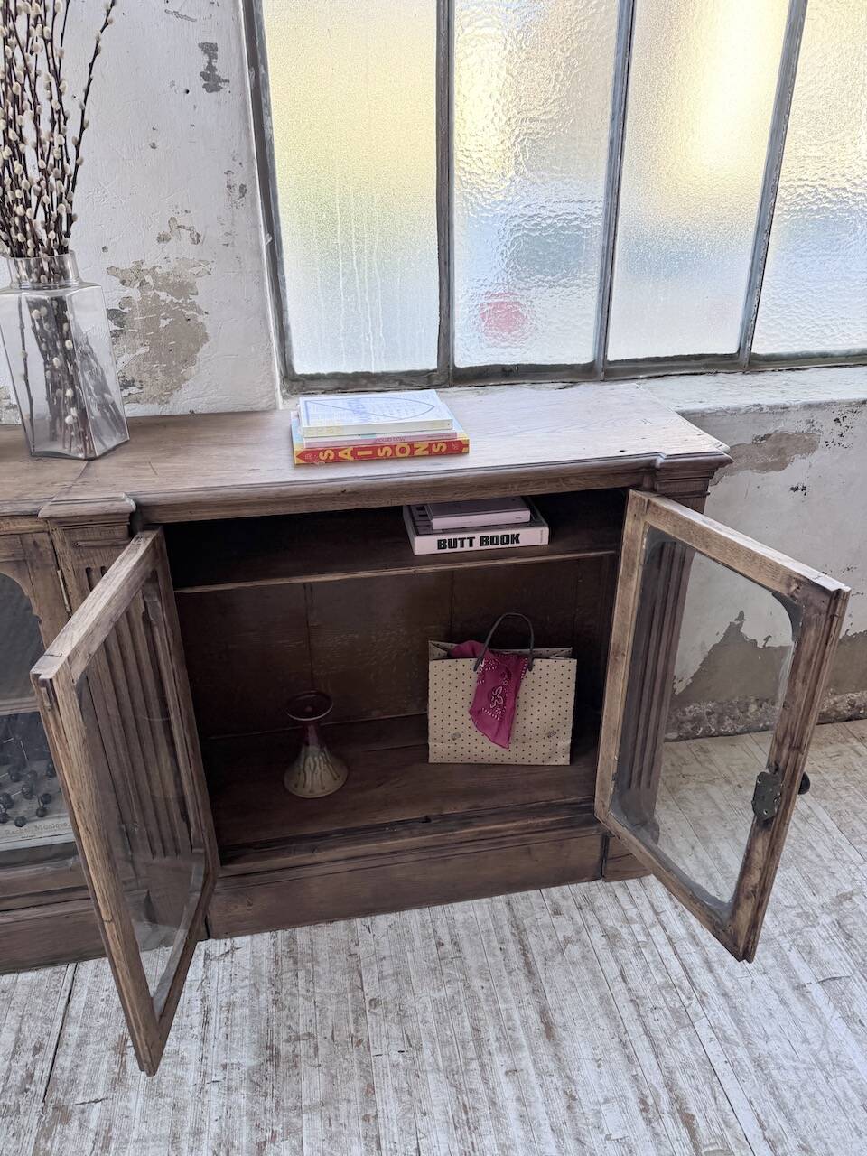 Enfilade display cabinet, solid oak, 1920.
