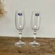5 small Bohemian crystal flutes