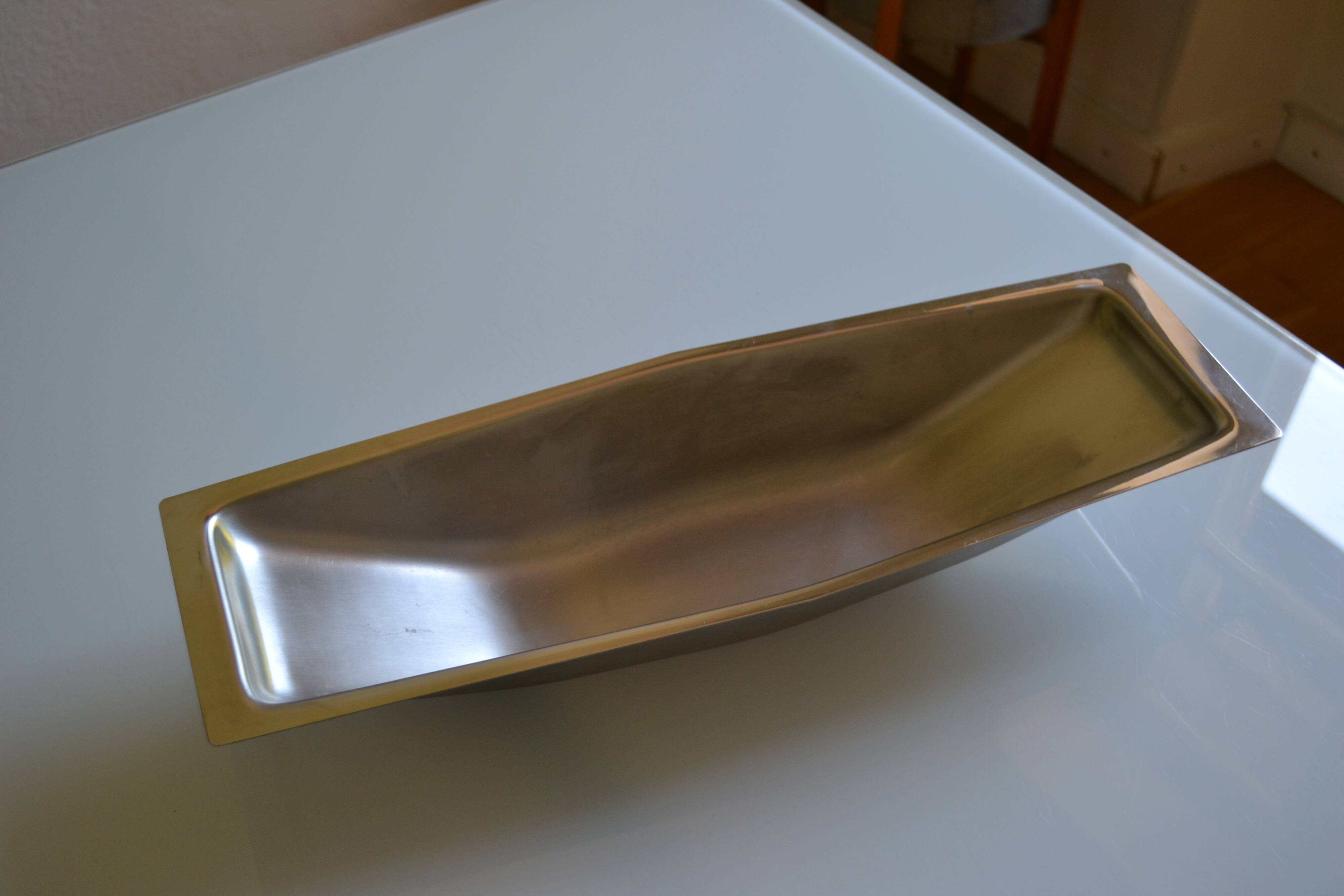 Chichester plate England in brushed stainless steel 1970s