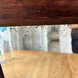 Bevelled mercury mirror with a wooden frame