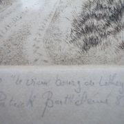 Miniature etching, bertheleme 1983: old village of lothay finistère bretagne 29 signed numbered