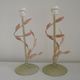 Pair Of French Vintage Metal Table Lamps With Scrolling Leaf Detail