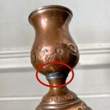 Bougeoir ancien en cuivre