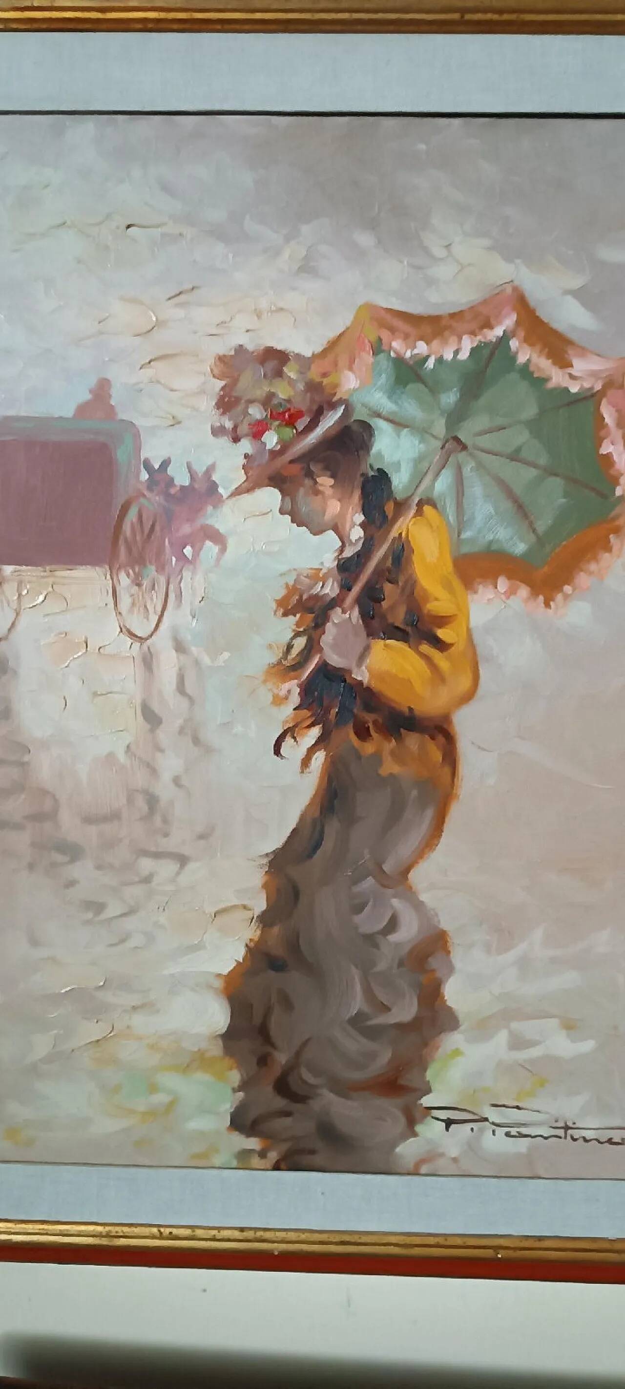 Parisian Scene by Pietro Pantino, oil on canvas, 20th century