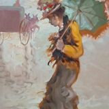 Parisian Scene by Pietro Pantino, oil on canvas, 20th century