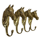 Brass horses coat hooks 1960’s, set of 4