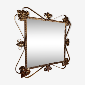 Golden metal mirror leaf patterns 40x40cm