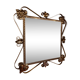 Miroir en métal doré motifs feuilles 40x40cm