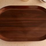 Wood imitation serving tray