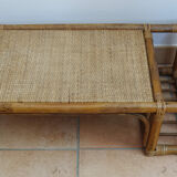 Table basse osier et rotin