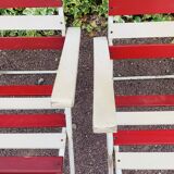 Set of 3 folding garden armchairs