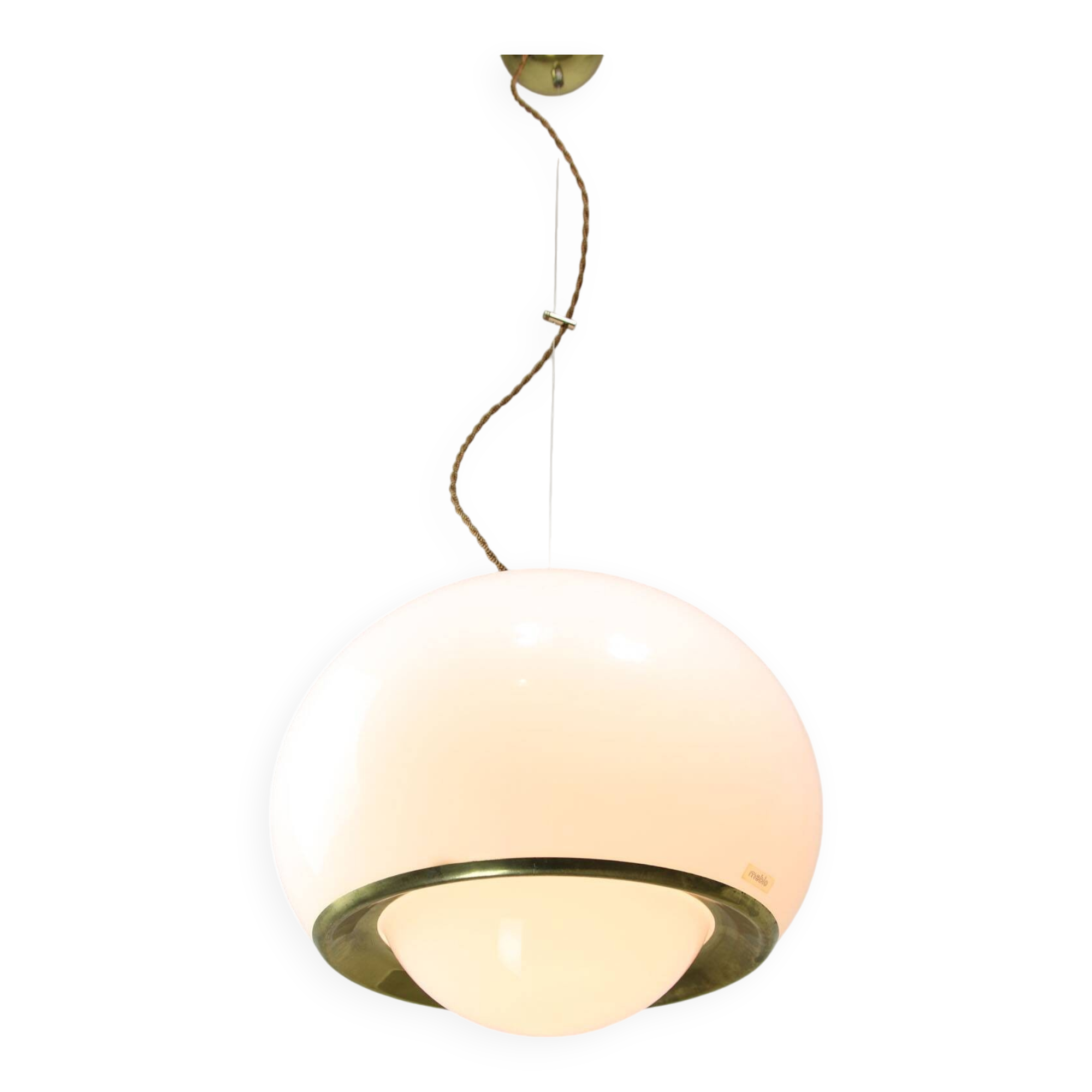 Rare White & Golden Bud Lamp by Luigi Massoni for Guzzini, 1960s