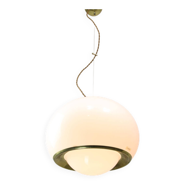 Rare White & Golden Bud Lamp by Luigi Massoni for Guzzini, 1960s