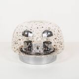 Polished metal and goldflake glass wall lamp by Doria