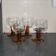 Vintage 70s glasses with amber block feet