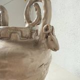 Ceramic bowl with ram heads