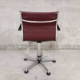 Fauteuil de bureau pivotant en métal chromé années 70
