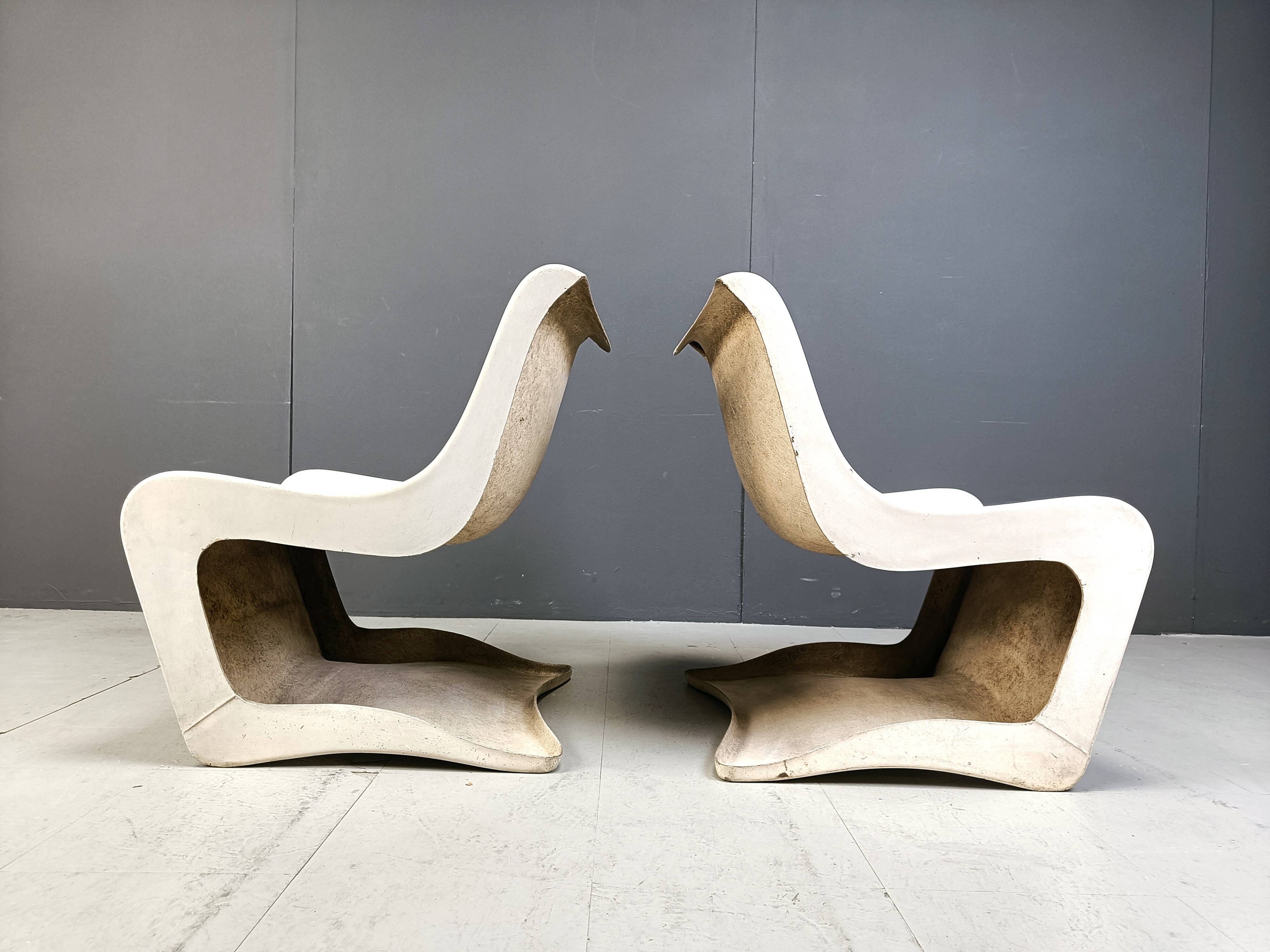 Pair of Silène lounge chairs by M. Borgnat for Clairitex, 1960s