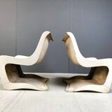 Pair of Silène lounge chairs by M. Borgnat for Clairitex, 1960s