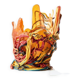 1st Edition Spaghetti Vase by Gaetano Pesce for Fish Design 1995 + Booklet