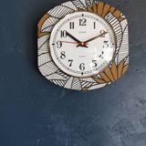 Vintage silent wall clock pendulum 60s "Silvoz black and white"