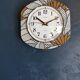 Vintage silent wall clock pendulum 60s "Silvoz black and white"