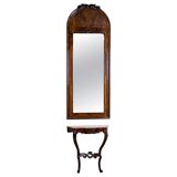 Set of Antique Louis Philippe Mirror and Console Table, 1890s