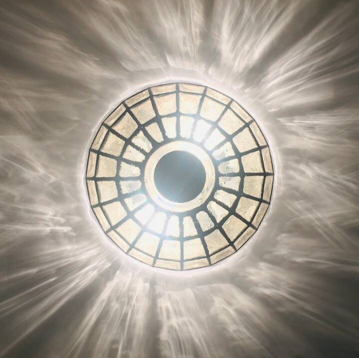 Large Mid-Century Glass Ceiling Light from Limburg, Germany, 1960s