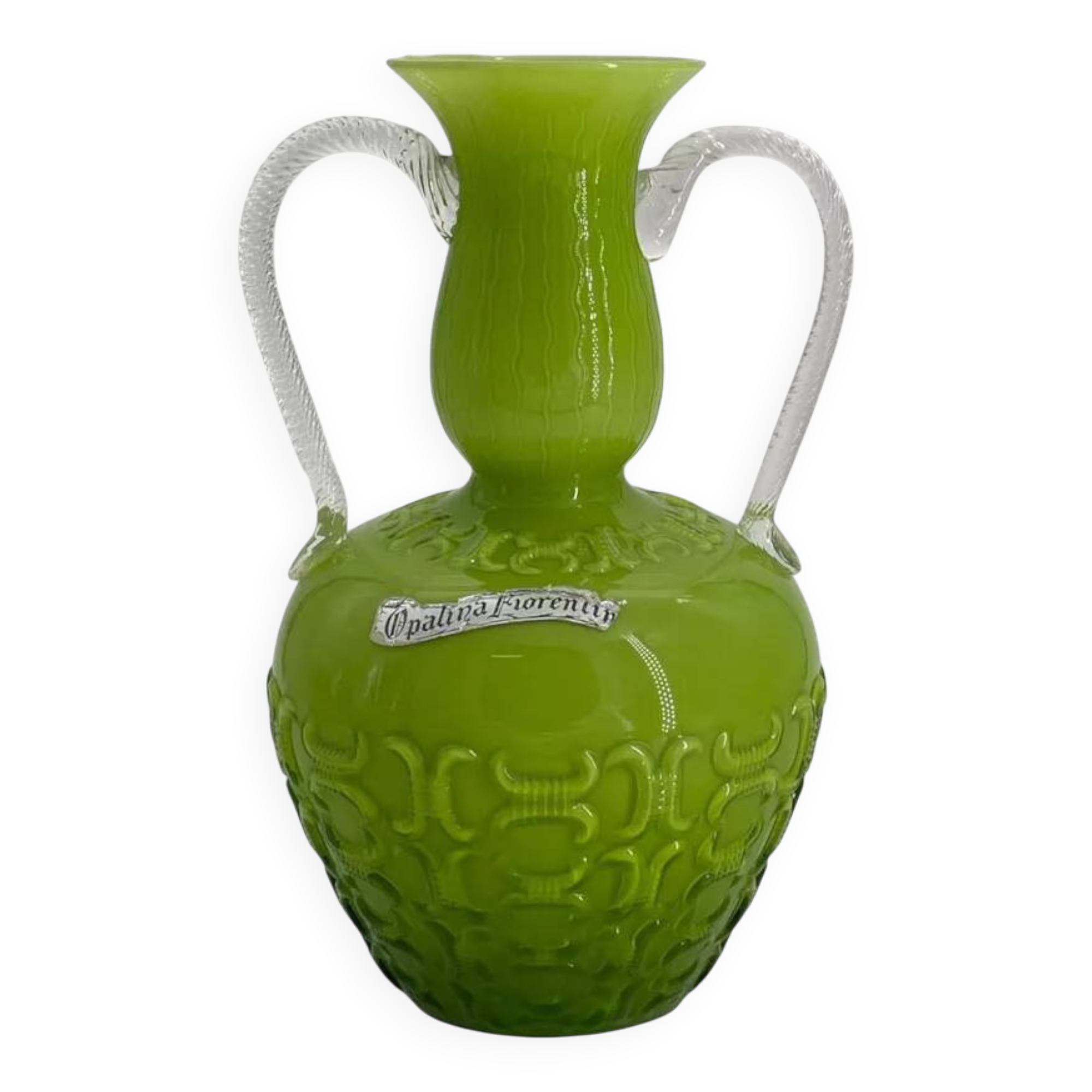 Vase verre vintage Opalina Fiorantina