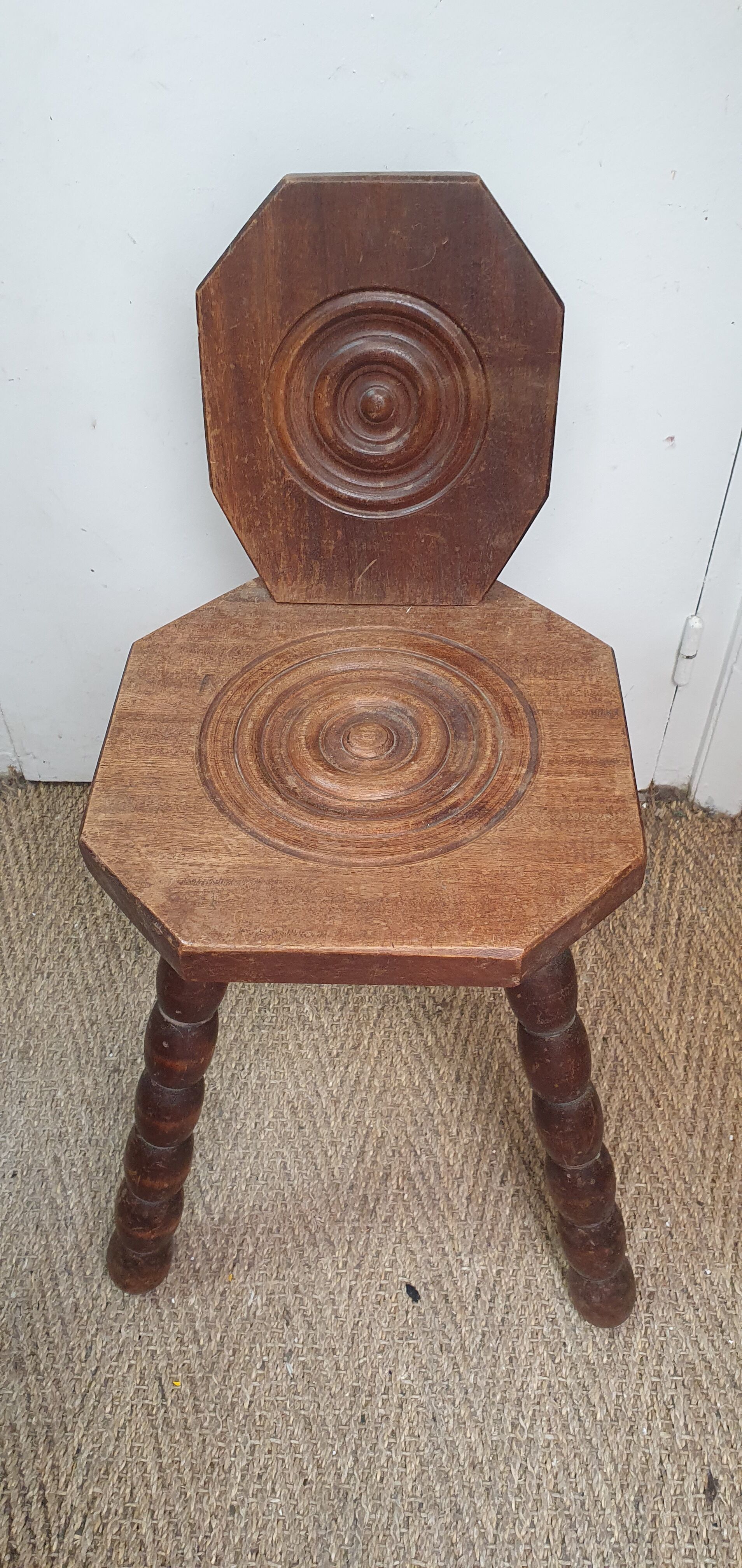 Breton brutalist tripod chair