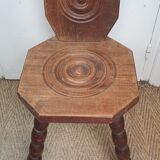 Breton brutalist tripod chair