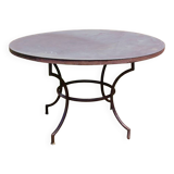 Garden table with wrought iron base