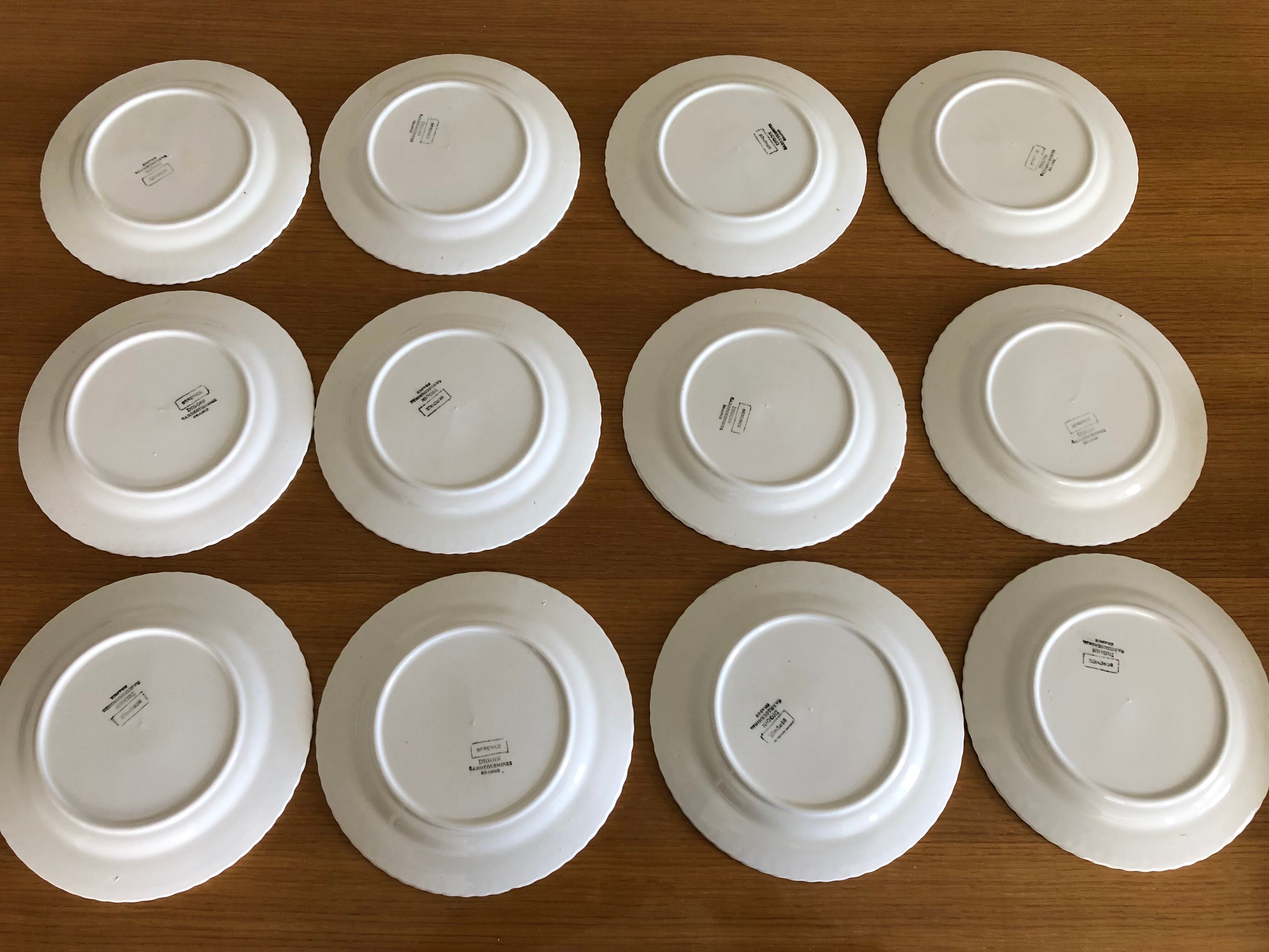 12 plates dessert Digoin vintage years 50