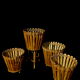 Set of four large bamboo pot covers